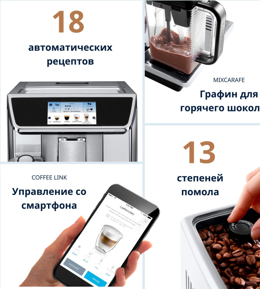 Кофемашина Delonghi PrimaDonna Elite Experience ECAM 650.85.MS Кофемашина Delonghi PrimaDonna Elite Experience ECAM 650.85.MS