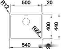 Кухонная мойка Blanco Andano 500-IF (без клапана-автомата)