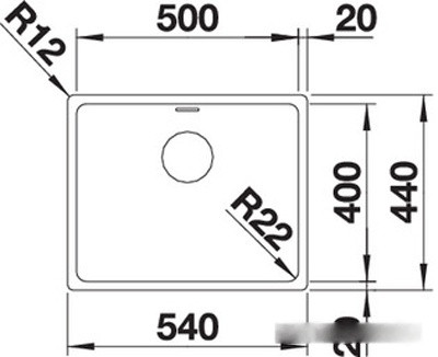 Кухонная мойка Blanco Andano 500-IF (без клапана-автомата)