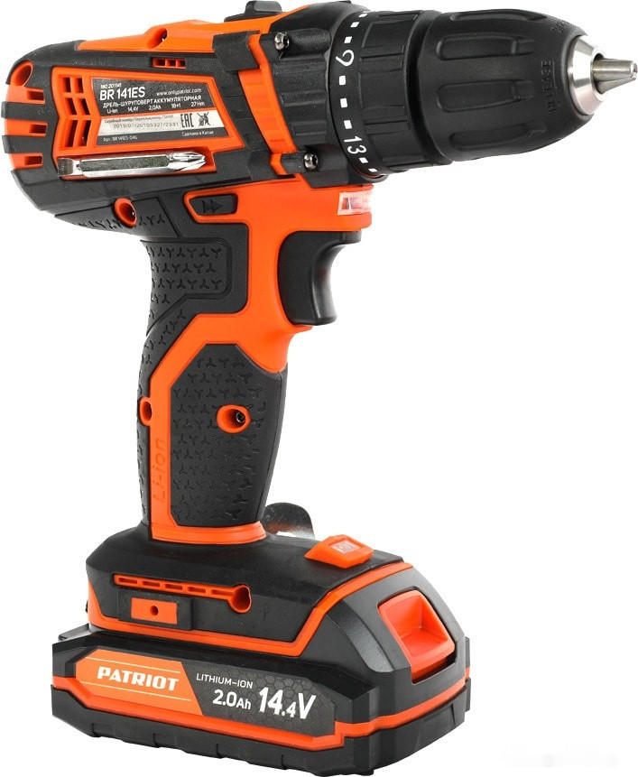 Дрель-шуруповерт Patriot BR 141ES 180201141 (с 1-ми АКБ, кейс) Дрель-шуруповерт Patriot BR 141ES 180201141 (с 1-ми АКБ, кейс)