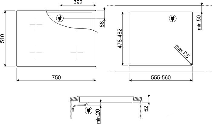 Варочная панель Smeg SI2741D Варочная панель Smeg SI2741D