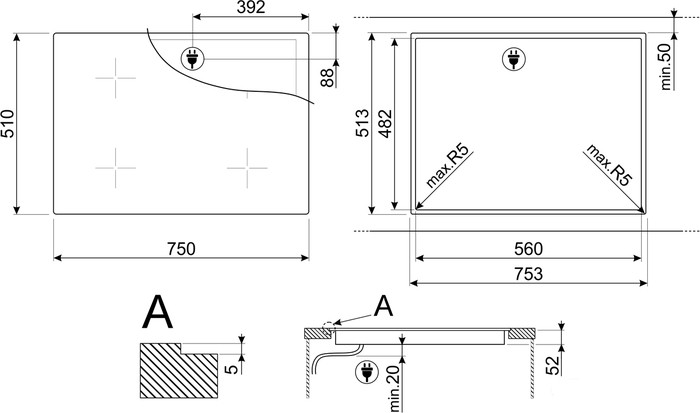 Варочная панель Smeg SI2741D Варочная панель Smeg SI2741D