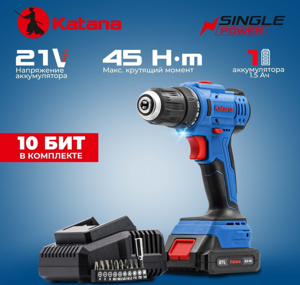 Дрель-шуруповерт Katana CD 3000 (с 1-им АКБ 1.5 Ач) Дрель-шуруповерт Katana CD 3000 (с 1-им АКБ 1.5 Ач)