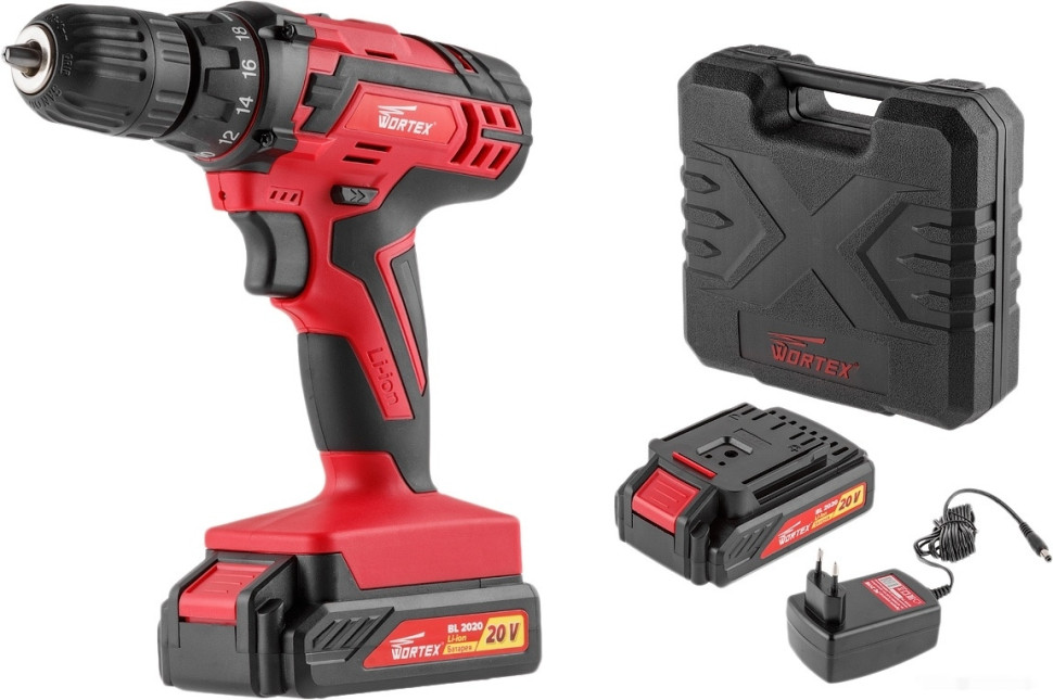 Дрель-шуруповерт Wortex BD 2020-1 DLi BD20201DLi1707 (с 2-мя АКБ) Дрель-шуруповерт Wortex BD 2020-1 DLi BD20201DLi1707 (с 2-мя АКБ)