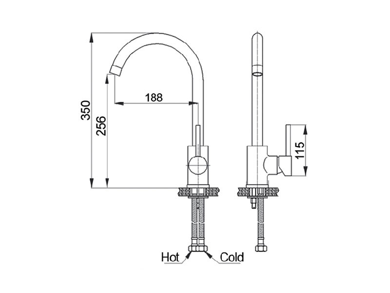 Смеситель GranFest GF-7651 (черный) Смеситель GranFest GF-7651 (черный)