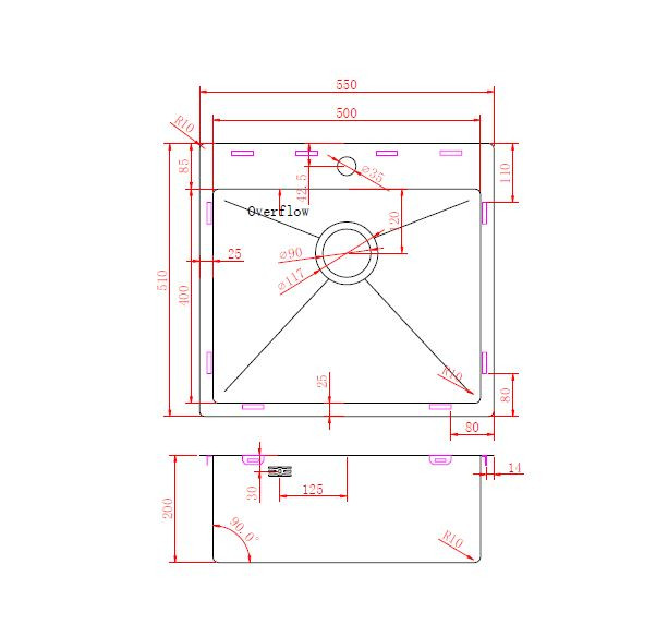 Кухонная мойка Zorg ZRE 5551 Кухонная мойка Zorg ZRE 5551