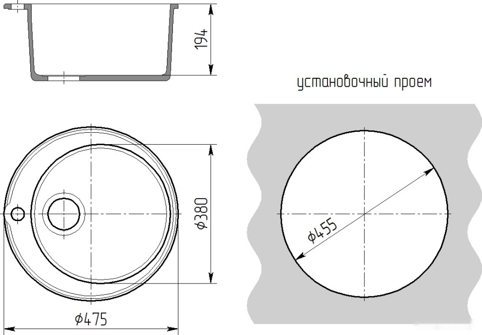 Кухонная мойка Гамма Гранит Granite-01 (бежевый)