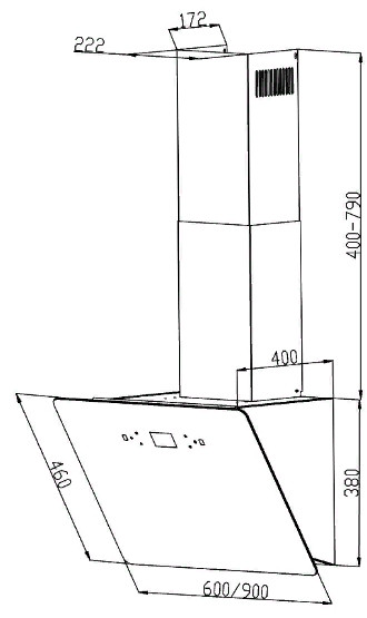 Вытяжка Backer AH60E-MC-F1 White 12K