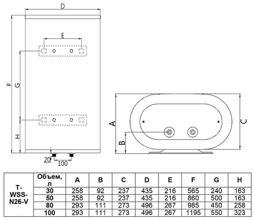 Водонагреватель Timberk T-WSS30-N26-V Водонагреватель Timberk T-WSS30-N26-V