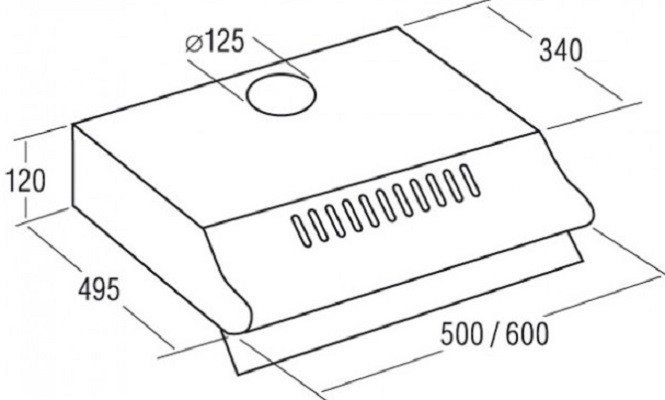 Вытяжка CATA P 3050 X/L 02096303 Вытяжка CATA P 3050 X/L 02096303