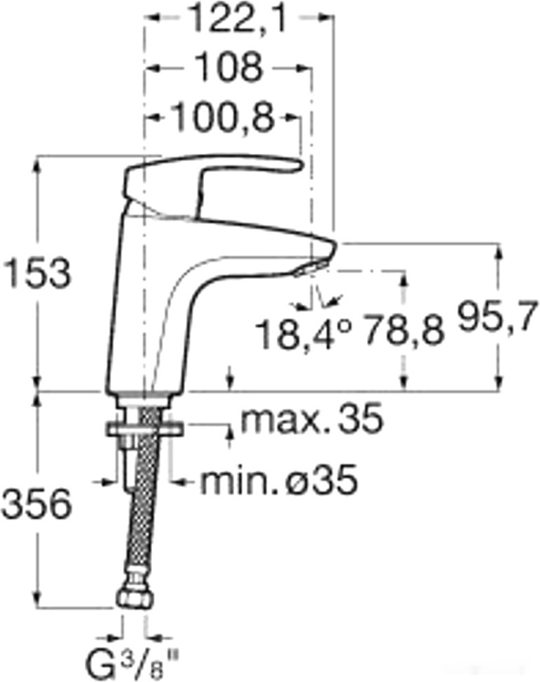 Смеситель Roca Monodin-N 5A3B98C0M Смеситель Roca Monodin-N 5A3B98C0M