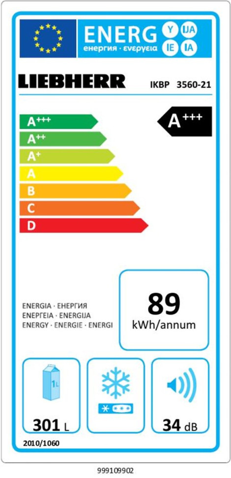 Однокамерный холодильник Liebherr IKBP 3560