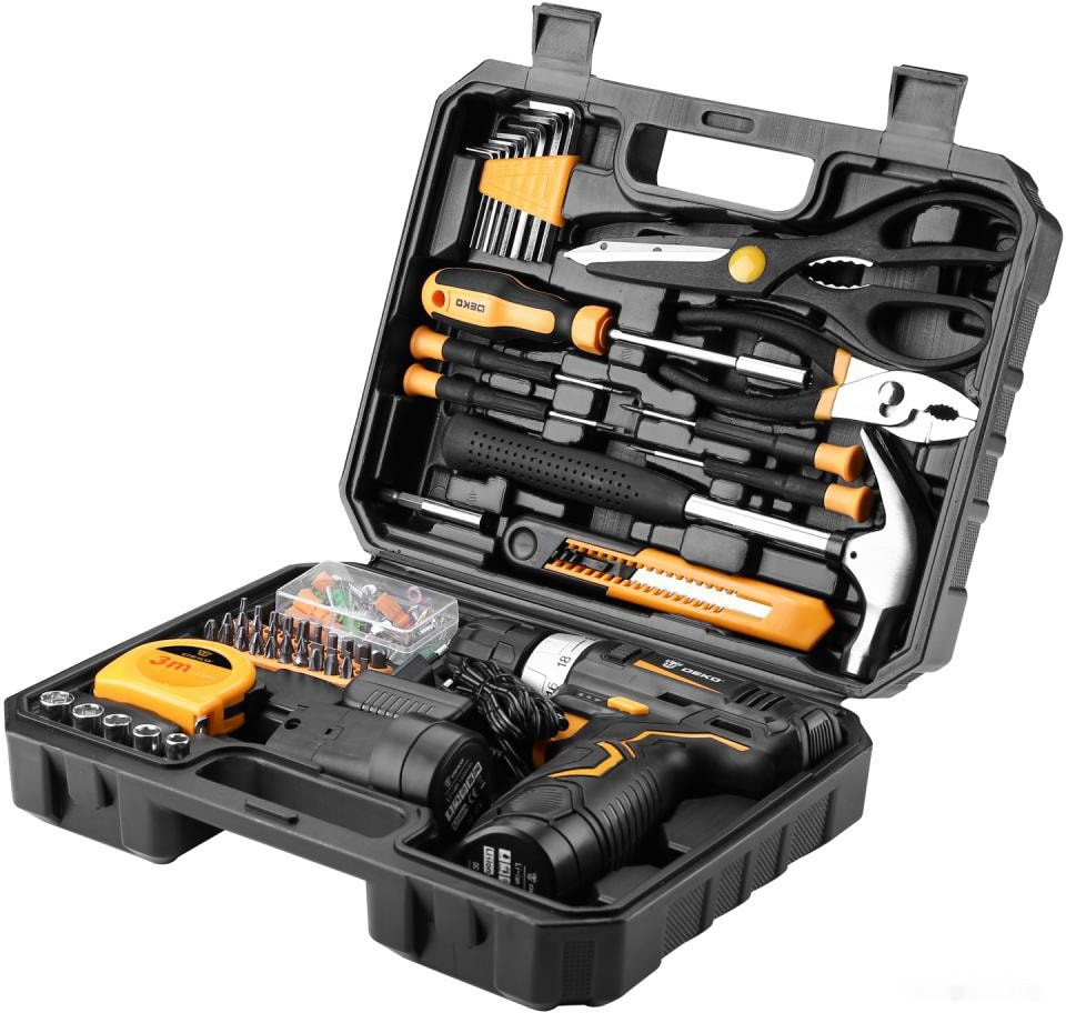 Дрель-шуруповерт Deko GCD12DU3 SET 104 063-4133 (с 2-мя АКБ, кейс, набор оснастки) Дрель-шуруповерт Deko GCD12DU3 SET 104 063-4133 (с 2-мя АКБ, кейс, набор оснастки)