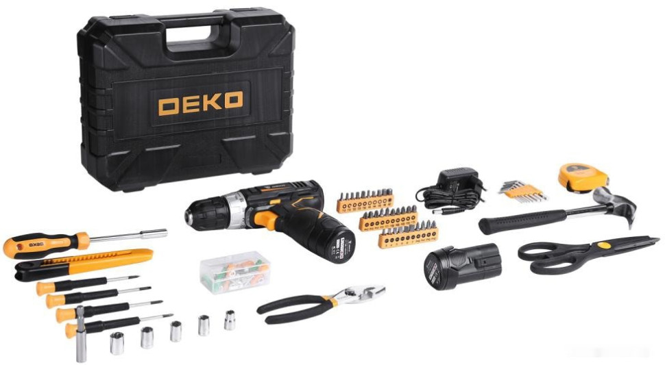 Дрель-шуруповерт Deko GCD12DU3 SET 104 063-4133 (с 2-мя АКБ, кейс, набор оснастки) Дрель-шуруповерт Deko GCD12DU3 SET 104 063-4133 (с 2-мя АКБ, кейс, набор оснастки)
