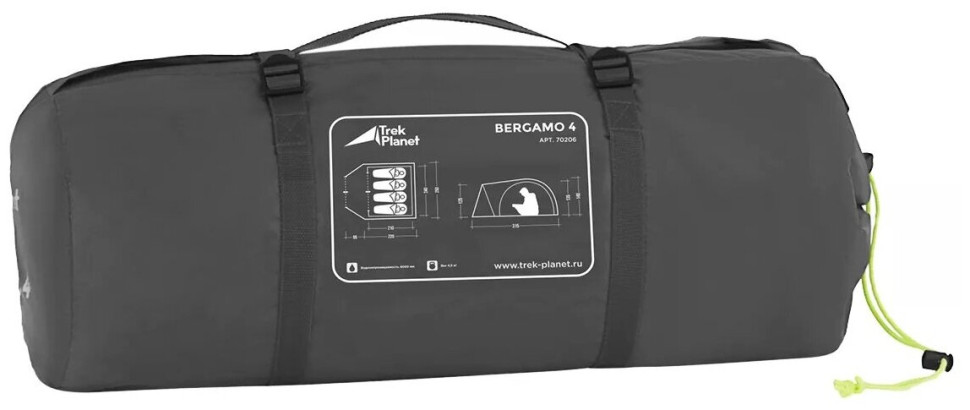 Палатка TREK PLANET Bergamo 4 (зеленый) Палатка TREK PLANET Bergamo 4 (зеленый)