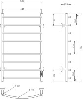 Полотенцесушитель Roxen Santi BK-109AW-8T 11030-5385B (черный)