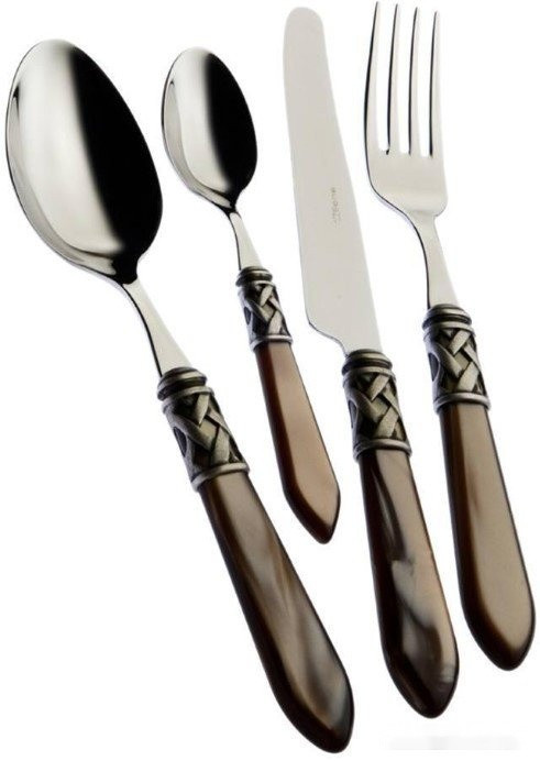 Набор столовых приборов Bugatti Aladdin ALBOM-C4250 (24 шт, хром/оникс/состаренное серебро)