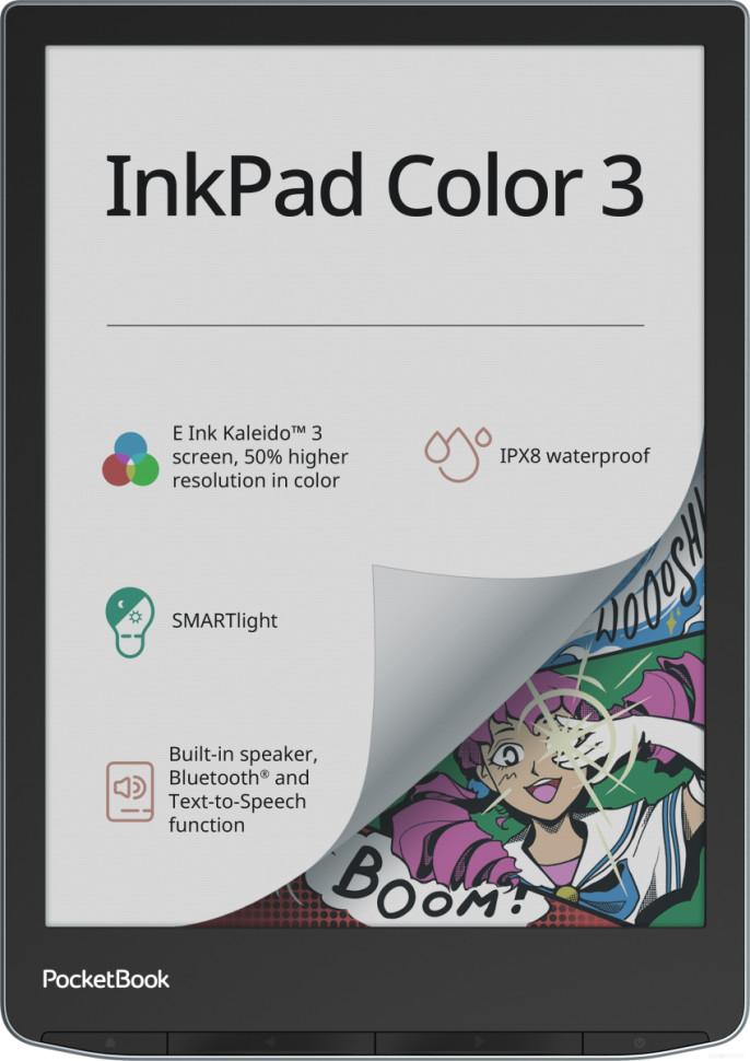 Электронная книга PocketBook 743K3 InkPad Color 3 (черный/серебристый)