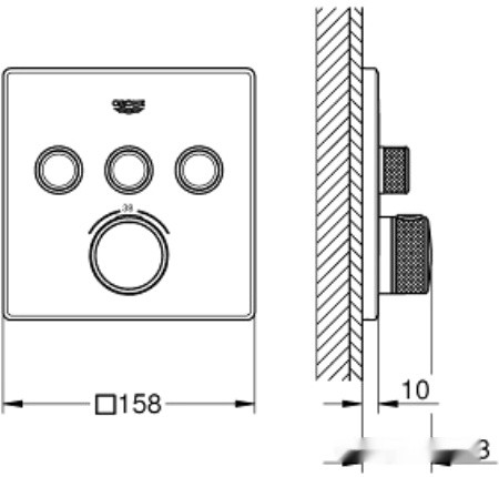 Смеситель Grohe Grohtherm SmartControl 29126000 Смеситель Grohe Grohtherm SmartControl 29126000