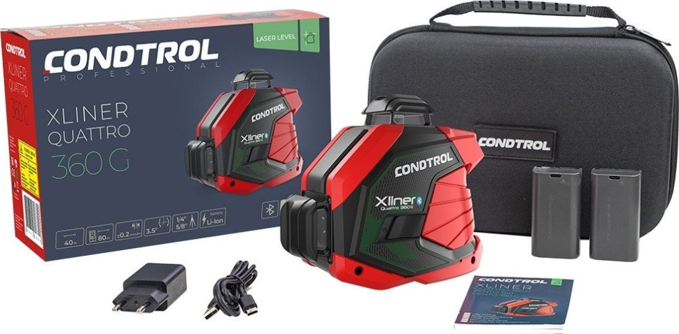 Лазерный нивелир Condtrol Xliner Quattro 360G Лазерный нивелир Condtrol Xliner Quattro 360G