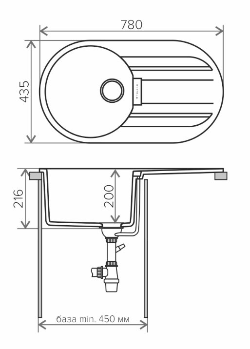 Кухонная мойка Tolero Loft TL-780 сафари №102 Кухонная мойка Tolero Loft TL-780 сафари №102