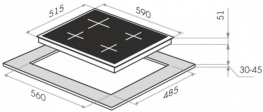 Варочная панель Maunfeld EEHE.64.4B Варочная панель Maunfeld EEHE.64.4B