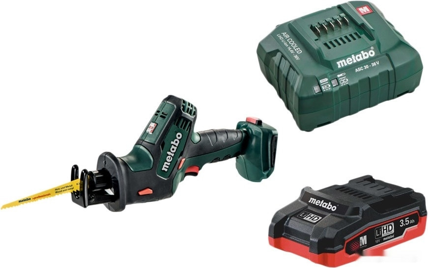 Сабельная пила Metabo SSE 18 LTX Compact T0334 (с 1-м АКБ 3.5 Ah)