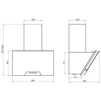 Вытяжка Elikor RT6754AB антрацит/черное стекло трапеция