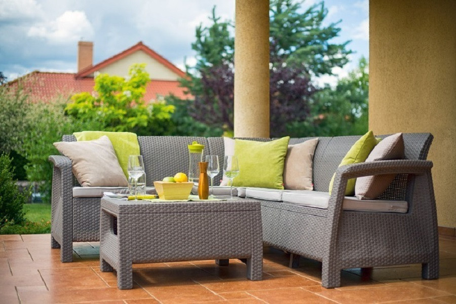 Комплект садовой мебели Curver Corfu Relax set (капучино/песочный) [227845]