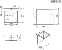 Кухонная мойка Granula GR-5151 (графит матовый)