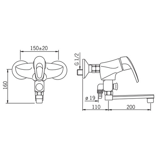 Смеситель Oras Safira 1074X однорычажный хром