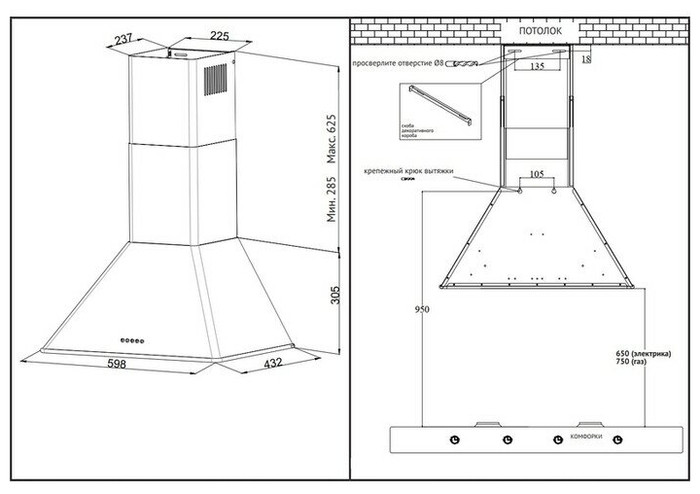 Вытяжка Korting KHC 6648 RGN