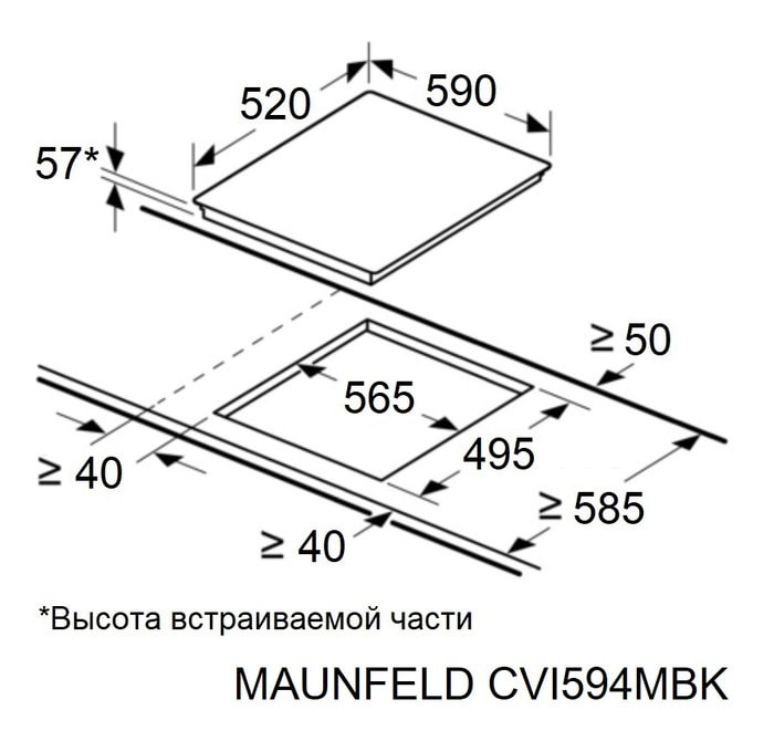 Варочная панель Maunfeld CVI594MBK Варочная панель Maunfeld CVI594MBK
