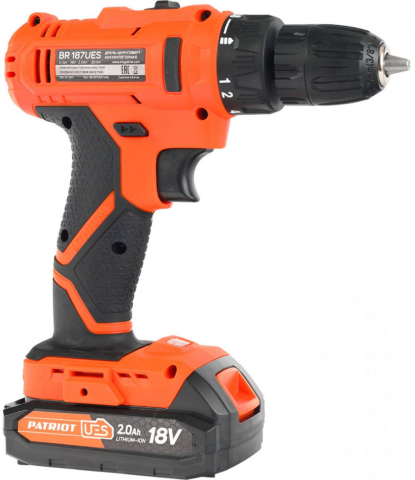 Дрель-шуруповерт Patriot BR 187UES (с 2-мя АКБ, кейс) Дрель-шуруповерт Patriot BR 187UES (с 2-мя АКБ, кейс)