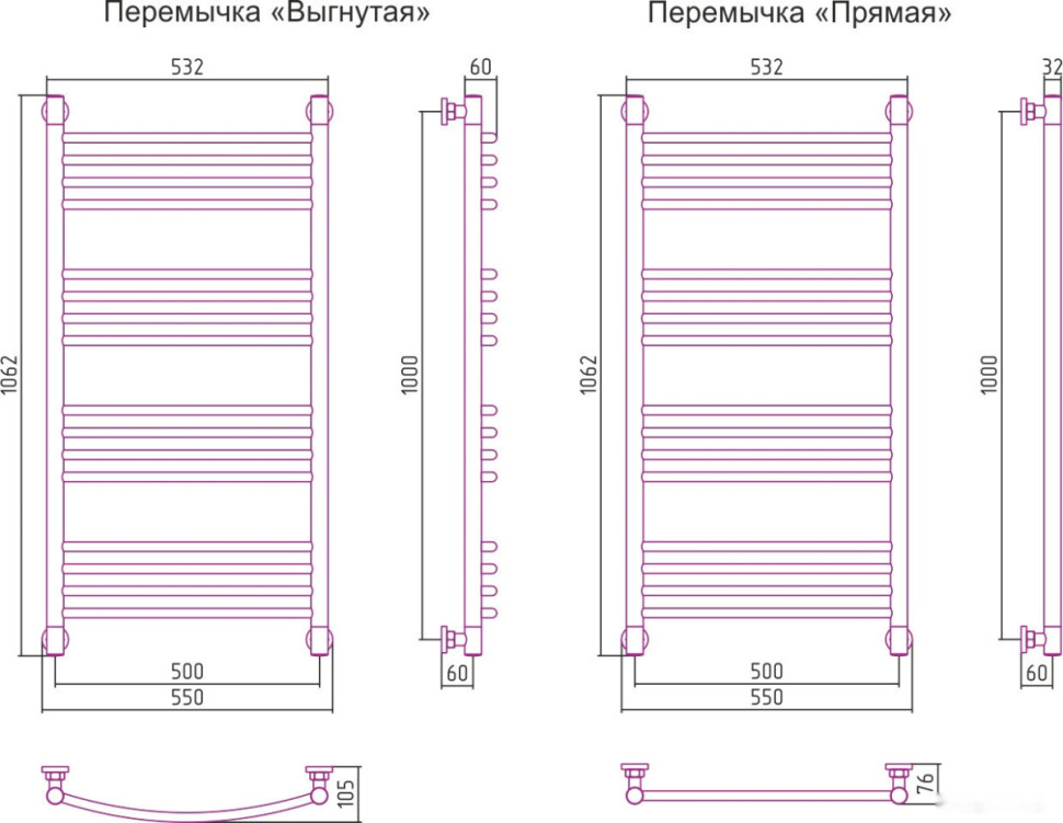 Полотенцесушитель Сунержа Богема+ 1000x500 05-0220-1050