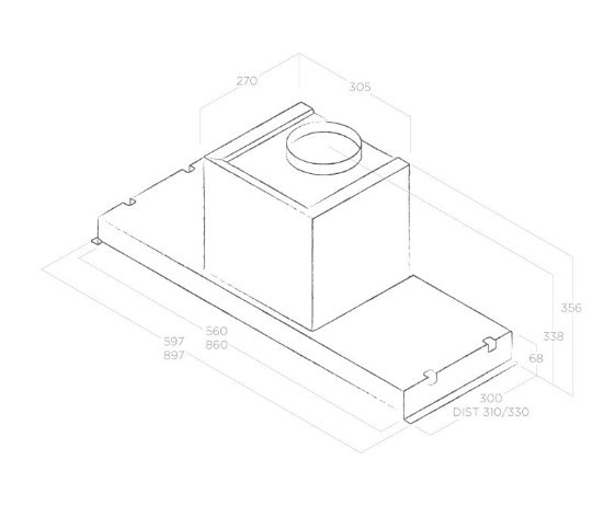 Вытяжка Elica GLASS OUT IX/A/60 Вытяжка Elica GLASS OUT IX/A/60