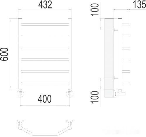 Полотенцесушитель Terminus Виктория П6 400x600 нп (хром) Полотенцесушитель Terminus Виктория П6 400x600 нп (хром)