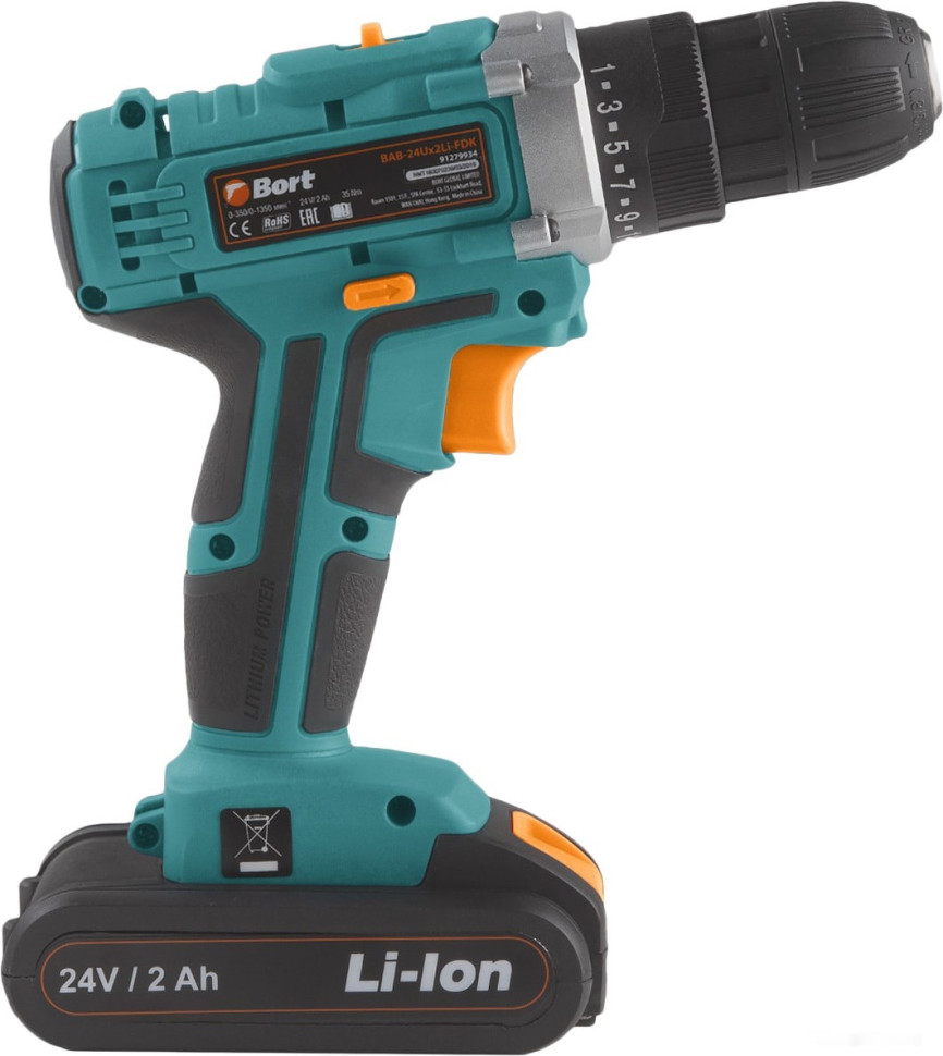 Дрель-шуруповерт BORT BAB-24UX2LI-FDK (с 2-мя АКБ) Дрель-шуруповерт BORT BAB-24UX2LI-FDK (с 2-мя АКБ)