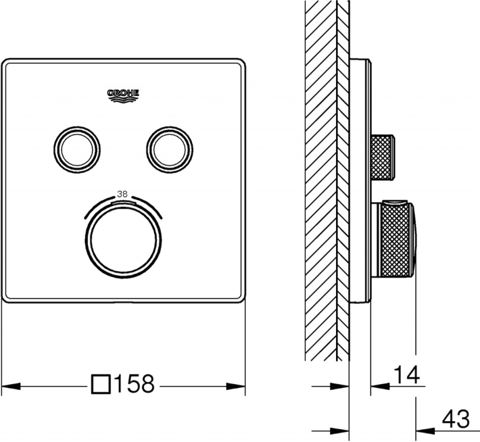 Смеситель Grohe Grohtherm SmartControl 29157LS0