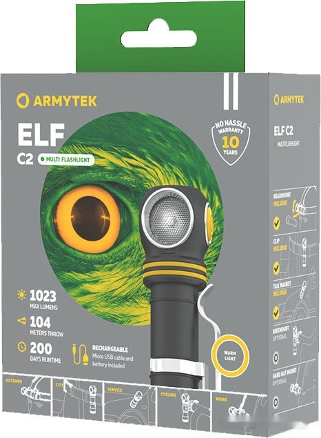 Фонарь Armytek Elf C2 Micro USB (теплый)