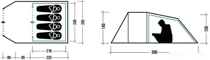 Палатка TREK PLANET Ventura 4 (зеленый) Палатка TREK PLANET Ventura 4 (зеленый)