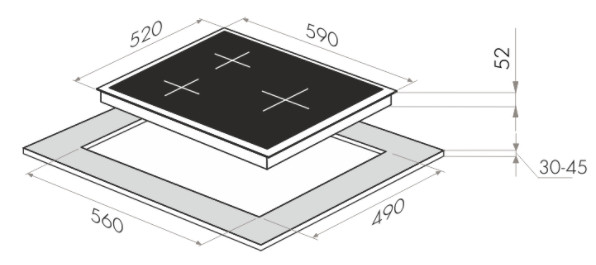 Варочная панель Maunfeld EVCE 593.T-BK Варочная панель Maunfeld EVCE 593.T-BK