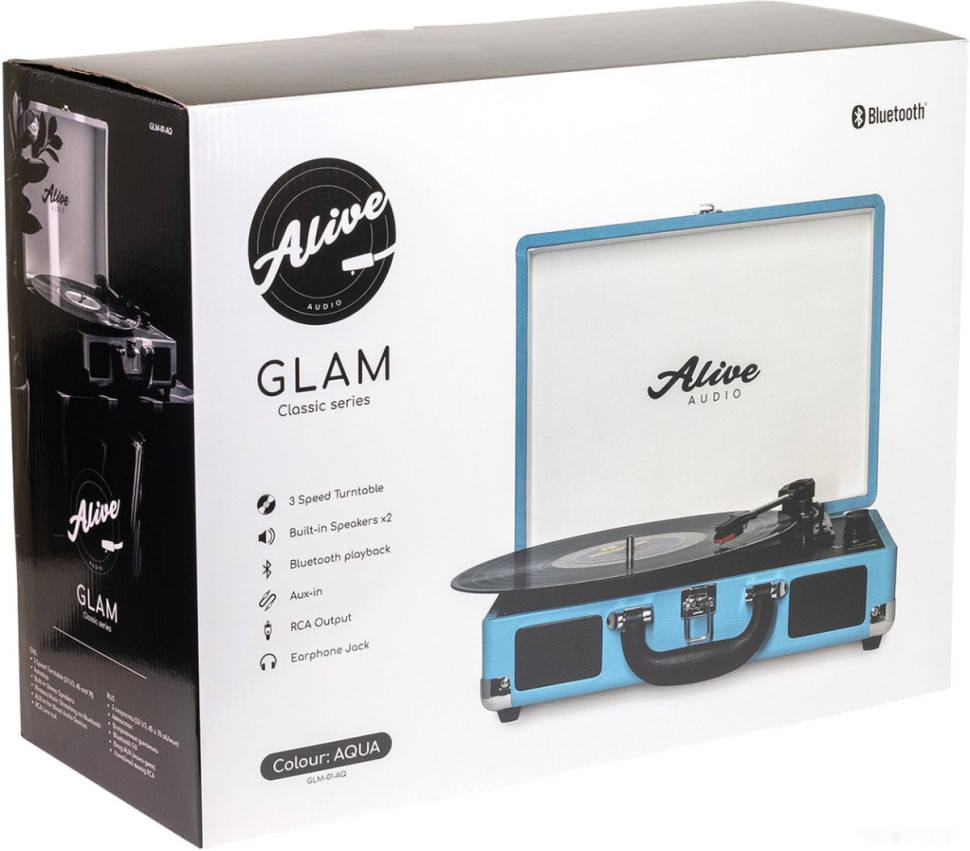 Виниловый проигрыватель Alive audio Glam Aqua Виниловый проигрыватель Alive audio Glam Aqua