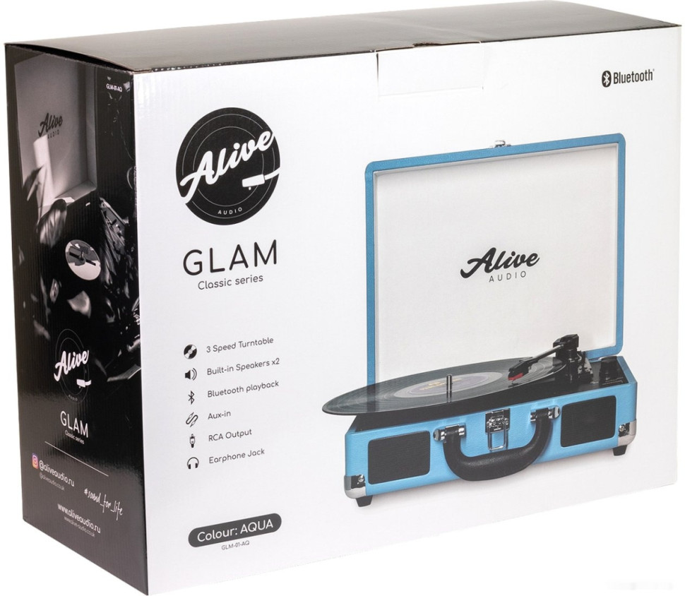 Виниловый проигрыватель Alive audio Glam Aqua Виниловый проигрыватель Alive audio Glam Aqua