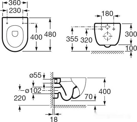 Унитаз Roca Meridian-N Compacto (346248000) без крышки