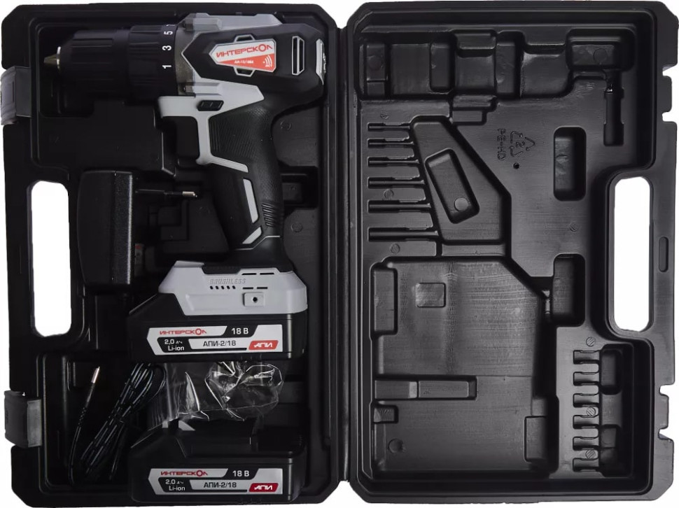 Дрель-шуруповерт Интерскол ДА-13/18ВК (с 2-мя АКБ 2 Ач, кейс) Дрель-шуруповерт Интерскол ДА-13/18ВК (с 2-мя АКБ 2 Ач, кейс)