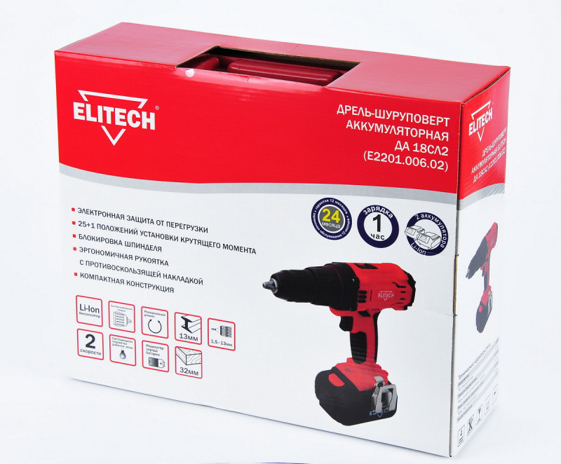 Дрель-шуруповерт Elitech E2201.006.02 Дрель-шуруповерт Elitech E2201.006.02