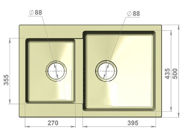 Кухонная мойка Polygran F-15 (Песочный)