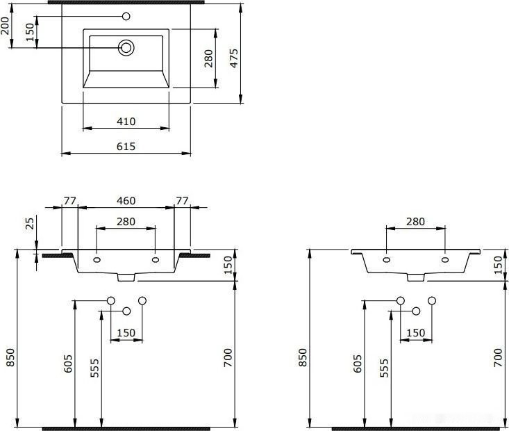Умывальник Berges Wasserhaus Ego 60x47.5 182004 Умывальник Berges Wasserhaus Ego 60x47.5 182004