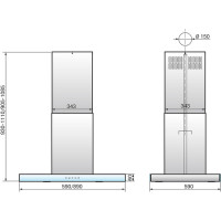Вытяжка Elikor Агат Island 90Н-1000-Е4Д нерж/черный